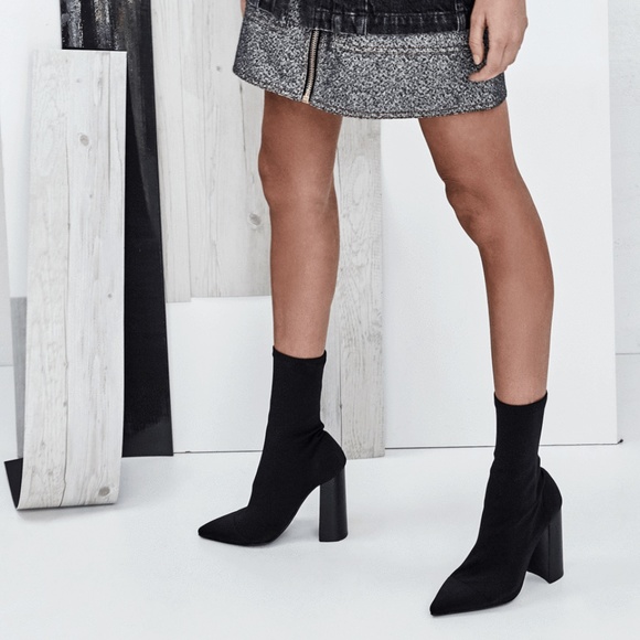 Tony Bianco Shoes - Tony Bianca Diddy Black Lycra Ankle Boots